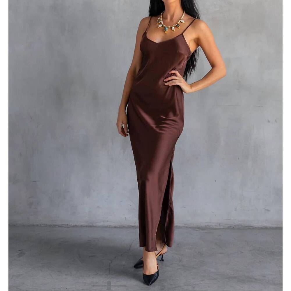 NEW CARE TUCKER basic lennon zipslip™️ dress in espresso